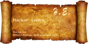 Hacker Endre névjegykártya