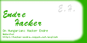 endre hacker business card